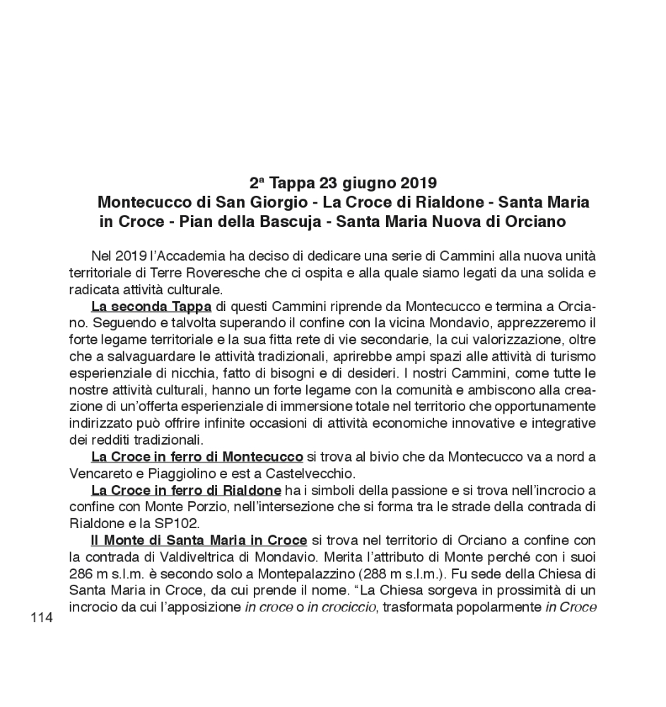 Intorno all'arola X p.114