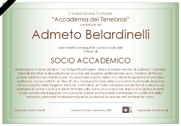 Socio Accademico Admeto Belardinelli
