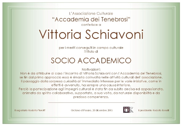 Socio Accademico Vittoria Schiavoni